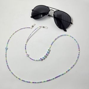 Colorful Summer Sunglass eyeglass holder chain strap letter beads neon colors